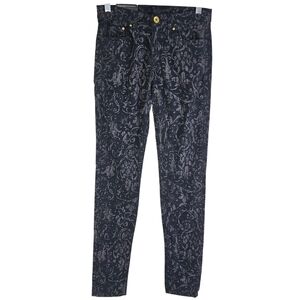 H&M Black And Silver Corduroy Embossed Slim Jeans In 4 NWT